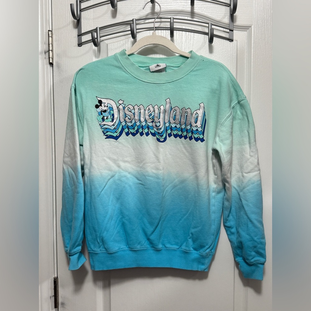 Disneyland Ombré Blue Mickey Mouse Sweatshirt Adult XS Unisex Cotton Crewneck